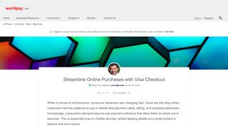 Streamline Online Purchases with Visa Checkout | Worldpay ONE ...