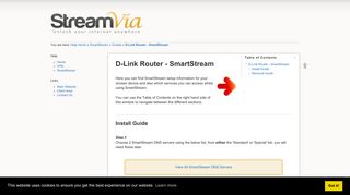 StreamVia Help - D-Link Router - SmartStream