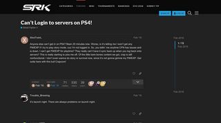 Can't Login to servers on PS4! - Street Fighter V - Shoryuken Forums
