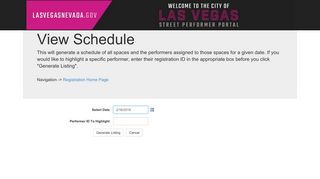 View Schedule - City of Las Vegas