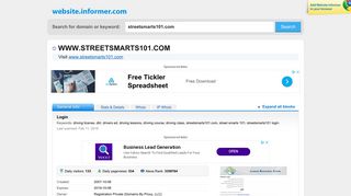 streetsmarts101.com at Website Informer. Login. Visit Streetsmarts 101.