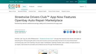Streetwise Drivers Club™ App Now Features Openbay Auto Repair ...