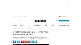How do I vote in Strictly Come Dancing - phone and online - Radio ...