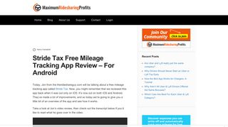 Stride Tax Free Mileage Tracking App Review - For Android ...