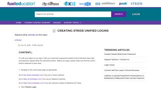 Creating Stride Unified Logins