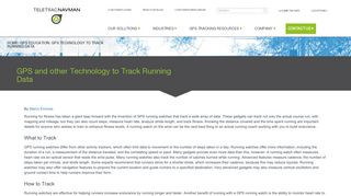 GPS & Other Technology to Track Running Data - Teletrac Navman
