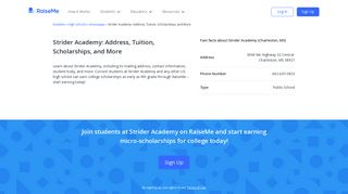 Strider Academy: Location, Scholarship and Student Body - RaiseMe