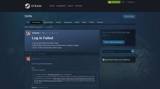 Log in Failed :: Strife General Discussions - Steam Community