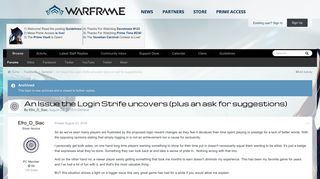 An Issue the Login Strife uncovers (plus an ask for suggestions ...