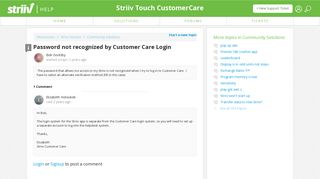Password not recognized by Customer Care Login : Striiv Touch ...