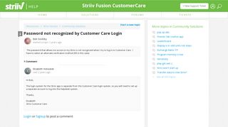 Password not recognized by Customer Care Login : Striiv Fusion ...
