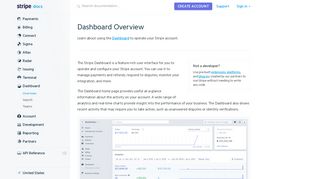 Dashboard Overview | Stripe Dashboard
