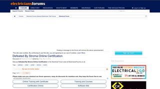 Defeated By Stroma Online Certification | Electricians Forum ...