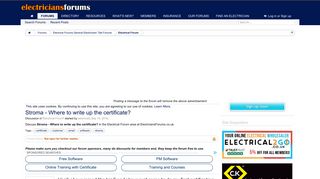 Stroma - Where to write up the certificate? | Electricians Forum ...