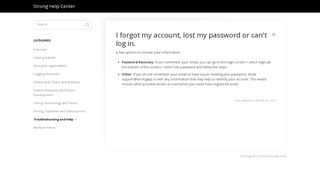 I forgot my account, lost my password or can't log in. - Strong Help ...