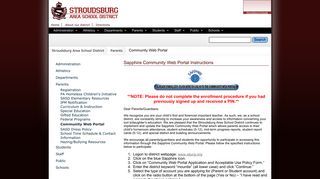 Community Web Portal - Stroudsburg Area School District