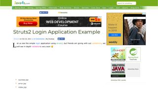 Struts2 Simple Login Application Example - Java4s