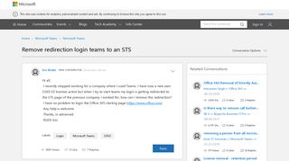 Remove redirection login teams to an STS - Microsoft Tech Community