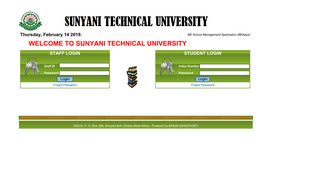 student login - Sunyani Technical University