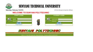 student login - Sunyani Technical University