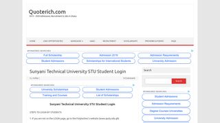 Sunyani Technical University STU Student Login - Quoterich.com