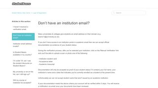 Don't have an institution email? – Student Beans Help Centre