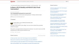 Is there a Wi-Fi facility at BVBCET (KLE Tech University)? - Quora