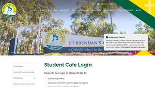 Student Cafe Login | St Brendan's College