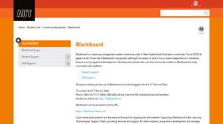 Blackboard - AUT Learning System - AUT