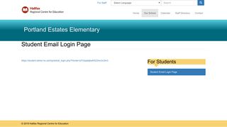 Student Email Login Page | Portland Estates Elementary