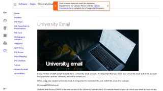 University Email: Academic Software - Dashboard