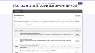Northwestern University-Student Enrichment Services Scholarships