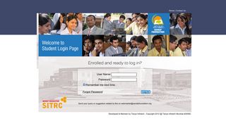 Welcome to Student Login Page - Sandip ERP System