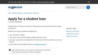 Apply student loan Scotland - mygov.scot