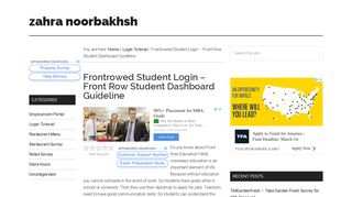 Frontrowed Student Login – Front Row Student Dashboard Guideline