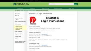 Student ID/Login Instructions — CPCC