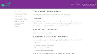 How to Top Up — Student Leap Card
