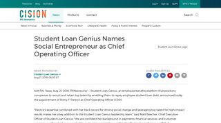 Student Loan Genius Names Social Entrepreneur as Chief Operating ...