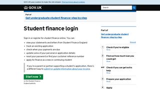 Student finance login - GOV.UK