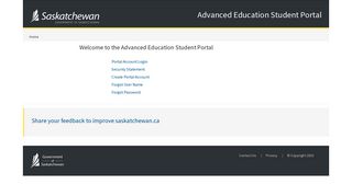 Welcome to Student Portal - Government of Saskatchewan