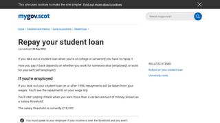 Repay student loan Scotland - mygov.scot