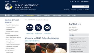 Student & Parent Services / For Students - episd