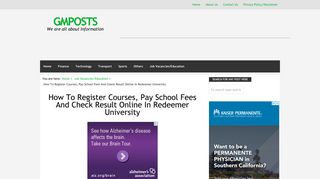 How To Register Courses, Pay School Fees And Check Result Online ...