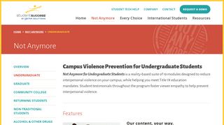 Undergraduate Campus Violence Prevention | Student Success