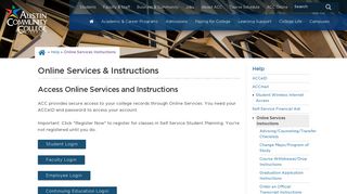 Online Services & Instructions | Austin Community College District