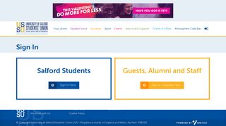 Login @ University of Salford Students' Union