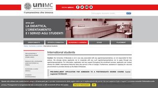 — Università di Macerata: International students - ADOSS