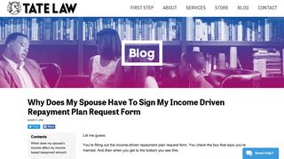 Why Does My Spouse Have To Sign My Income Driven ... - Tate Esq LLC