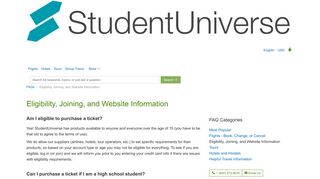 Eligibility, Joining, and Website Information - StudentUniverse