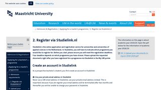 2. Register via Studielink.nl - Maastricht University